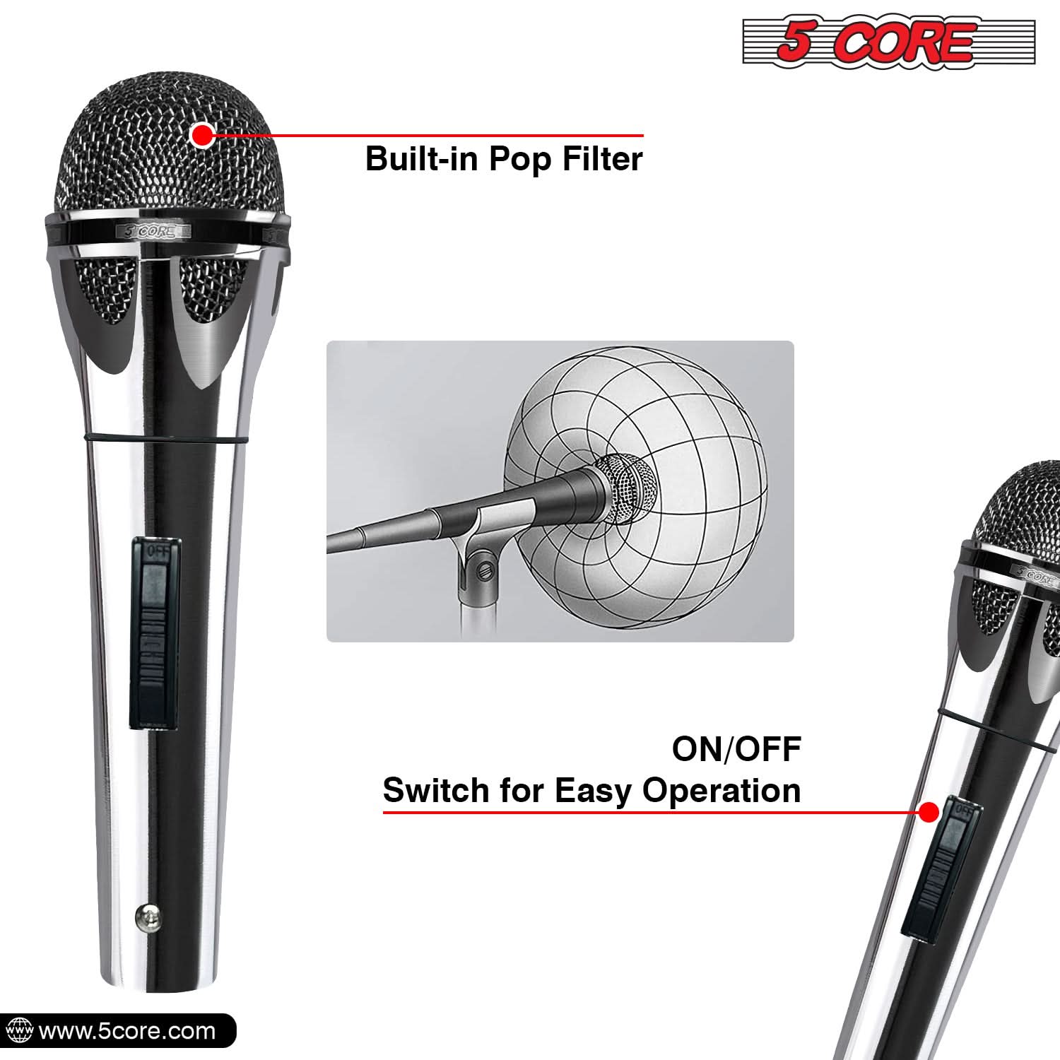5 Core XLR Microphone Dynamic  - Shure Mic Sm58 review and price