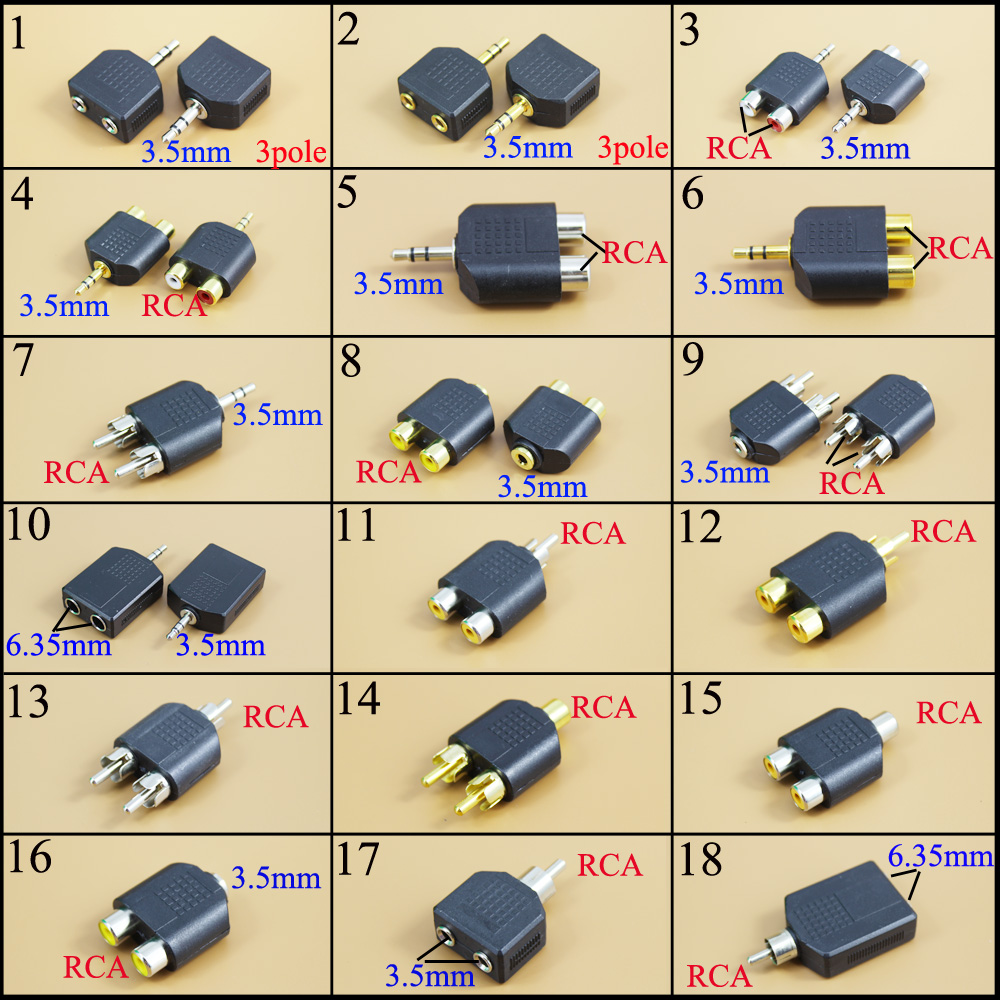 3.5mm/6.35 Female To 2 RCA Mal - Earphone Splitter Jack review and price